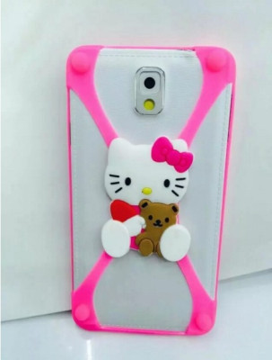 Силиконови гърбове Силиконови гърбове за Samsung Силиконов Бъмпър 3D Hello Kitty универсален  за телефони до 5.5 инча розов